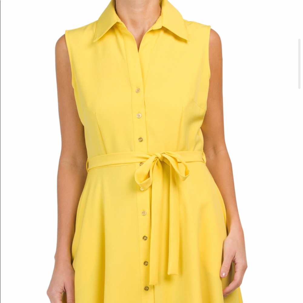 NWT Sharagano belted fit & flare shirt dress